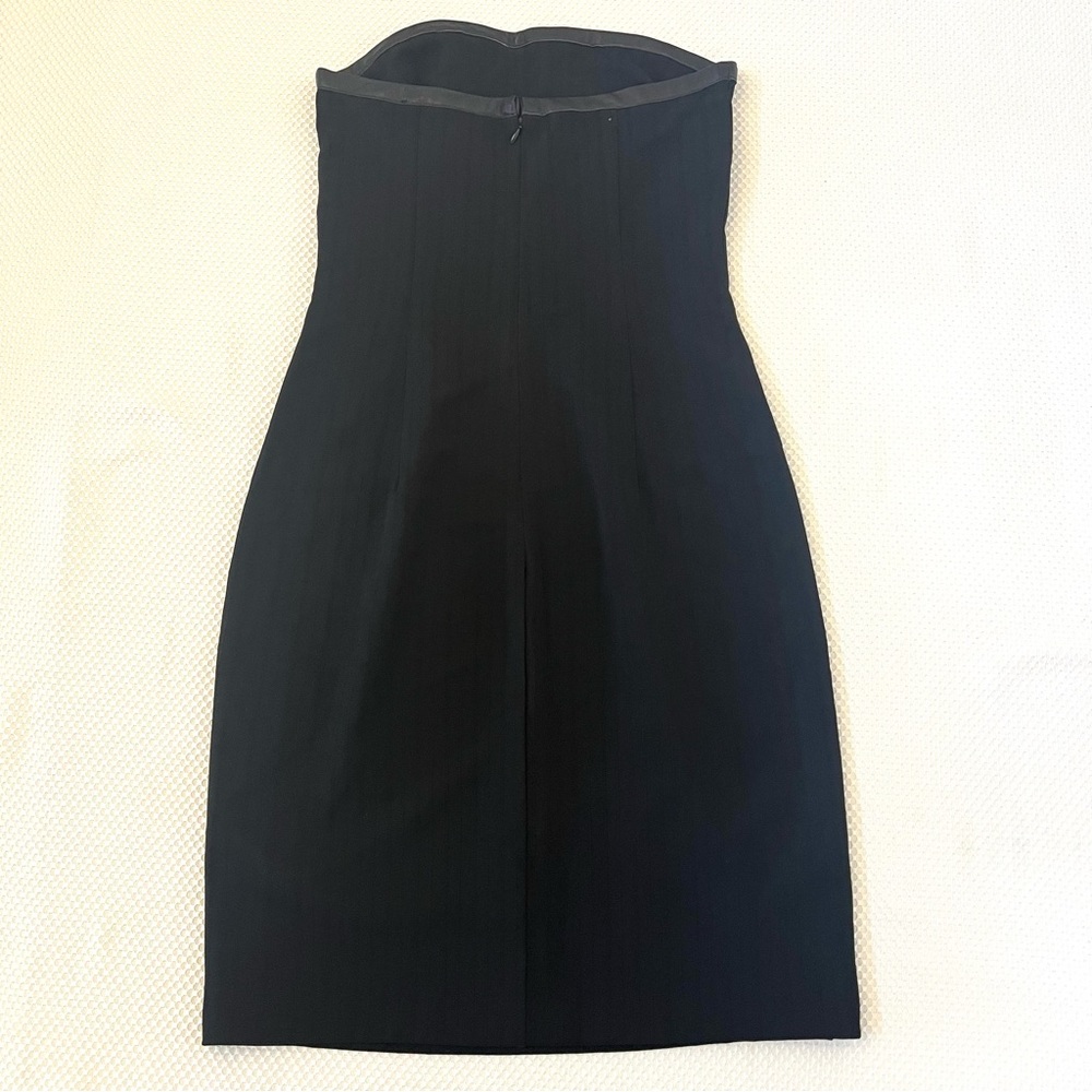 Bebe Black Faux Leather Belt Strapless Dress B18/19 - Picture 6 of 10
